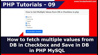 How to fetch multiple values from DB in Checkbox and Save in DB in PHP MySQL PHP Tutorials - 9