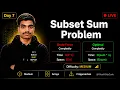 Day 7 Subset Sum Problem Recursion Dynamic Programming Live DSA VikashShipCode