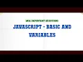 Javascript - Basic and Variables MCQ Questions