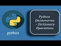 Python Dictionary Operations