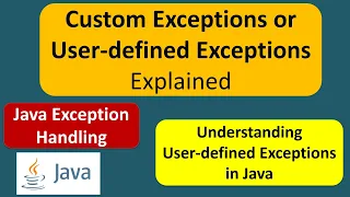 Custom Exceptions or User-defined Exceptions Explained Java Exception Handling