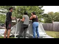 Putting the pool together 18ft wide 48 inches deep