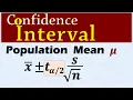 Confidence Interval for a population mean - t distribution