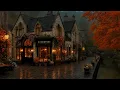 Where a Warm Bookstore Watches Over an Autumn Canal Dark Academia Piano for Study Reading