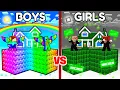 JJ and Mikey Rainbow BOYS vs GIRLS Hacker Super SKYBLOCK Battle in Minecraft - Maizen