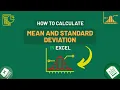 How to Calculate Mean and Standard Deviation in Excel
