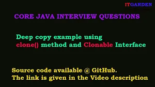 Core Java Interview Questions - Deep copy using Clone Method and Cloneable Interface