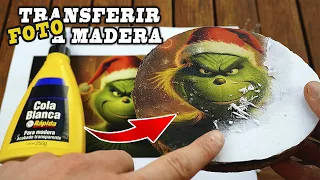 ¡Adictivo! Cómo TRANSFERIR una FOTO a MADERA con COLA BLANCA o RESISTOL BLANCO