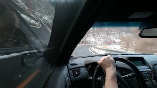 Genesis coupe 눈쌓인 수원산 44고개 snow wet touge onboard 썸네일
