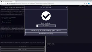 Basic Javascript Comparison with the Equality Operator freeCodeCamp