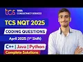 TCS NQT 2026 Coding Series 2025 Questions C Java Python Complete Solutions