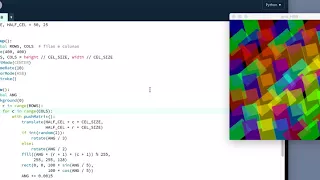 A 2D grid animation with Processing Python Mode