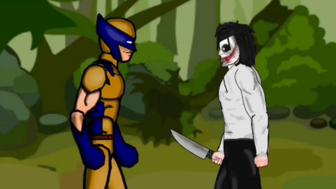 🔥Jeff The Killer -VS- Wolverine (X - Men) Logan - drawing cartoons 2 DV Animations Gv Studio [Dc2]