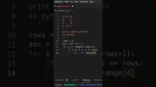 Print Triangle Alphabet Pattern Using Python Traingle Pattern - 14 Tech Blooded
