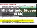 Koppen Scheme - Mid latitude Steppe BSk UPSC IAS Geography