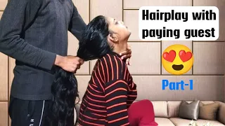 Download Hairplay with Paying Guest || Long hair styling| Channu long hair 33 |#hairplay #hairstyle #longhair MP3