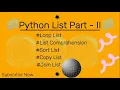 Manipulate Python Lists Like a Pro Advanced Techniques and Tips Part-II Lecture-15