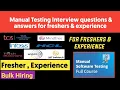Manual testing interview questions for experience Manual Testing latest job