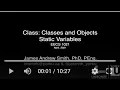 1021 Class Object-oriented programming Static Variables