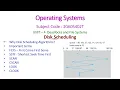 Disk Scheduling-Operating Systems-20A05402T-UNIT - 4 Deadlocks and File Systems