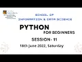 Python For Beginners - Session 11 18th June 2022 Saturday Nelson Wasekar
