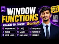 SQL Window Functions Tutorial in Telugu ROW - NUMBER RANK DENSE