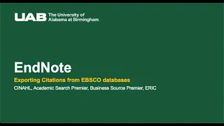 Exporting Citations from EBSCO Databases to EndNote