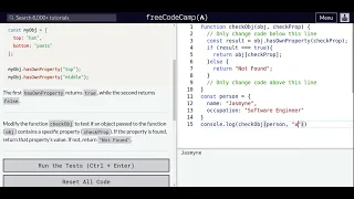 Lesson 91 Basic JavaScript Testing Objects for Properties