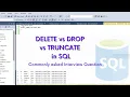 SQL Comparing DELETE DROP and TRUNCATE Statement in SQL Confusing Interview Question