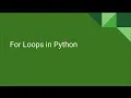 AP CS P Unit 2 Lesson 5 - For Loops in Python General For Loops