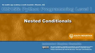 Python 03B Nested conditionals