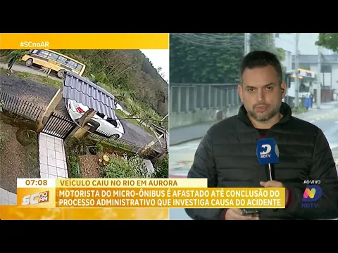 Motorista do micro-ônibus que caiu no rio em Aurora é afastado até conclusão do processo