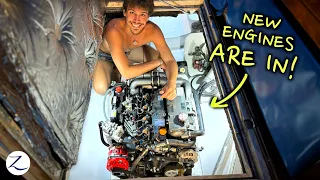 NEW ENGINES ⚠️ Step 4: THEY’RE FINALLY IN! Yanmar for the win! (Ep 283)