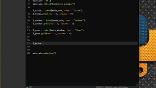 Bookstore manager with Tkinter and Sqlite Part 1