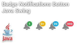 Badge Notifications Button Custom using Java Swing