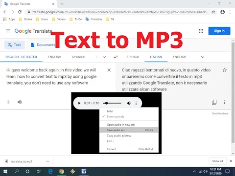 Download MP3 How to Convert Text to MP3 by Using Google Translate-No Software (2020)