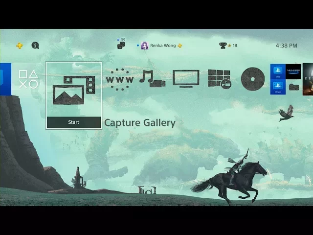 Shadow of the Colossus PSX Dynamic Theme PS4