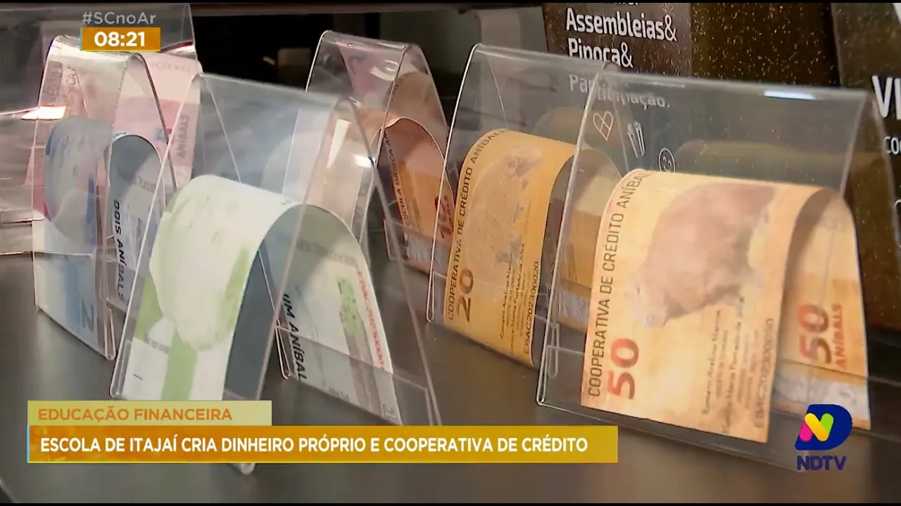 Educação financeira: escola de Itajaí cria dinheiro próprio e cooperativa de crédito
