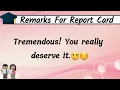 remarks for kids report card remarks for students report cards comment from teacher