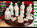 Nativity Unboxing - Simple Sweet Mini 11 Piece White Ceramic Nativity Set by World Bazaars