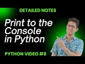 How to print to the Console in Python 3 Python beginner tutorial Python print method explained