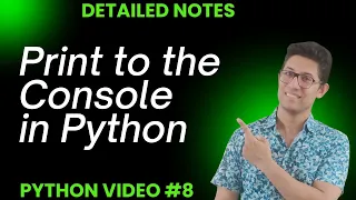 How to print to the Console in Python 3 Python beginner tutorial Python print method explained