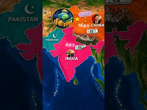 Which is stronger, India or China #map #mapanimation #india #china
