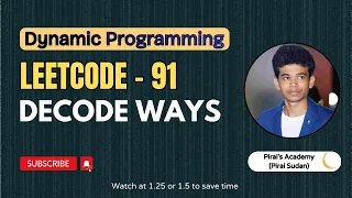 Decode Ways Leetcode 91 Approach Code with explanation