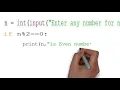Programming with Python Program to find odd or even number