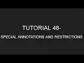 Java Programming Tutorial 48 - Special Annotations and Restrictions in English