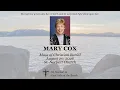 Mary Cox Mass of Christian Burial August 20 2026