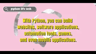 Why should we learn python python life tech