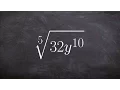 Using a factor tree to help us simplify the 5th root of a number