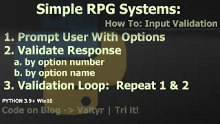 How To - Python 3 Win10 RPG Systems